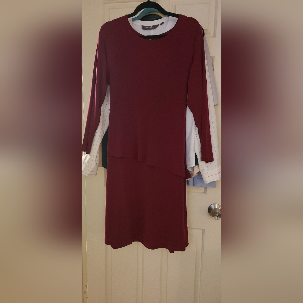 Susan Graver liquid knit dress with peplum